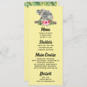 Koala Bears Wasserfarbe Niedliche Mama & Babymenü Einladung (Vorne/Hinten)