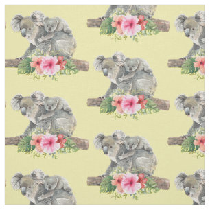 Koala Bears Wasserfarbe Niedliche Mama und Baby Mu Stoff