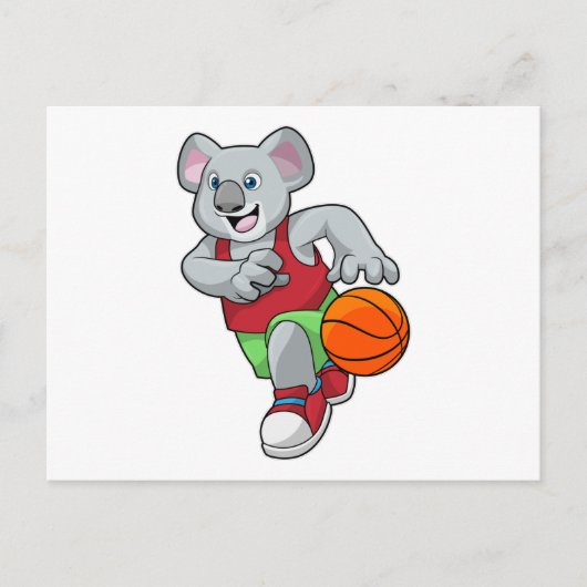 Koala bei Basketball Sports Postkarte (Vorderseite)