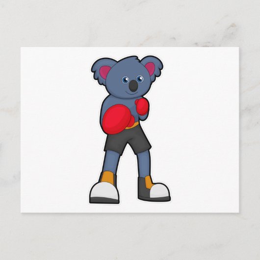 Koala beim Boxen mit Boxhandschuhen Postkarte (Vorderseite)