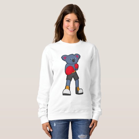 Koala beim Boxen mit Boxhandschuhen Sweatshirt (Vorne ganz)