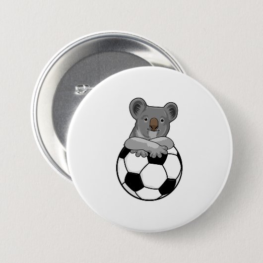 Koala beim Fußballsport Button (Vorne & Hinten)