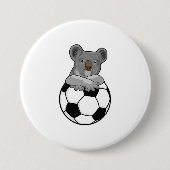 Koala beim Fußballsport Button (Vorderseite)