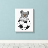 Koala beim Fußballsport Leinwanddruck (Insitu (Holzboden))