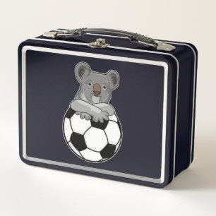 Koala beim Fußballsport Metall Brotdose