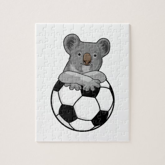 Koala beim Fußballsport Puzzle (Vertikal)
