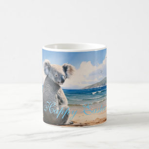 Koala beobachtet den Ozean Frohe Ostern Kaffeetasse