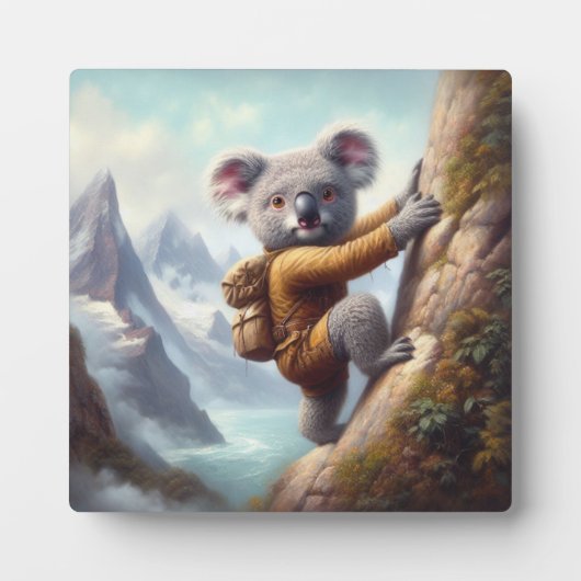 Koala Bergsteigen Fotoplatte (Vorderseite)