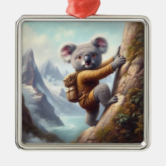 Koala Bergsteigen Ornament Aus Metall (Vorne)