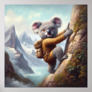 Koala Bergsteigen Poster