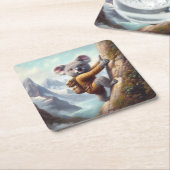 Koala Bergsteigen Rechteckiger Pappuntersetzer (angewinkelt)