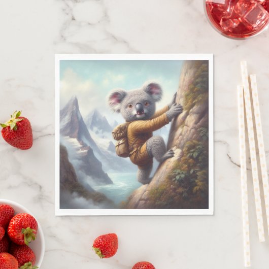 Koala Bergsteigen Serviette (Beispiel)