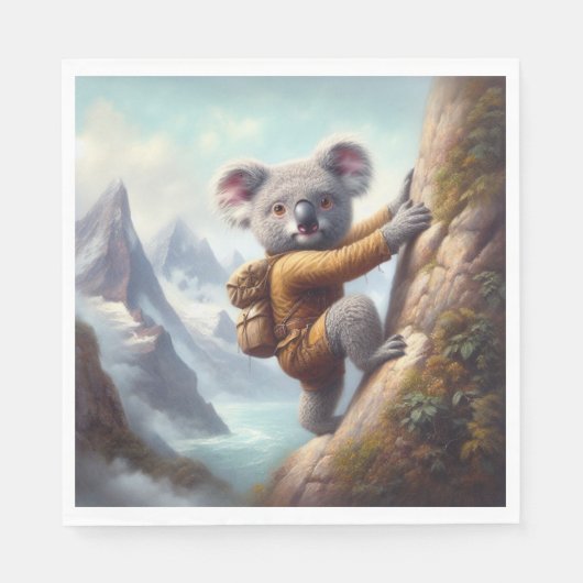 Koala Bergsteigen Serviette (Vorderseite)