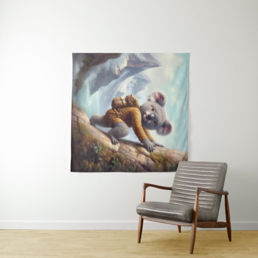 Koala Bergsteigen Wandteppich (Beispiel (Horizontal))