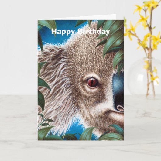 Koala Birthday Card Karte (Gelbe Blume)