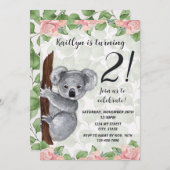 Koala Birthday Einladung (Vorne/Hinten)
