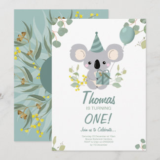 Koala Birthday Einladung
