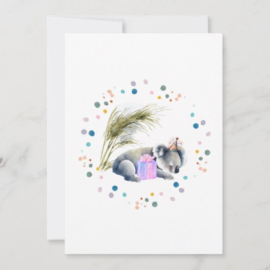 Koala Birthday Einladung (Rückseite)