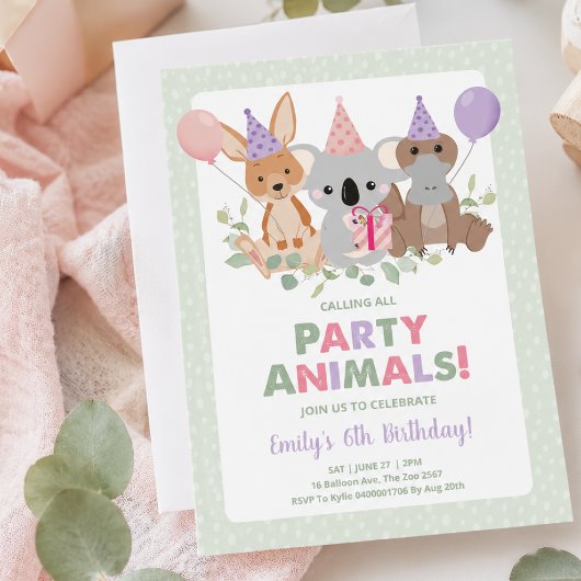 Koala Birthday Einladung