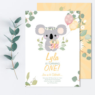 Koala Birthday Einladung