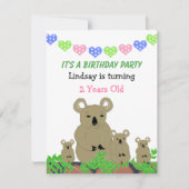 Koala Birthday Einladung (Vorderseite)