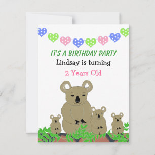 Koala Birthday Einladung