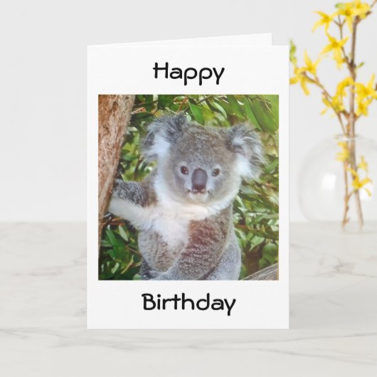 "KOALA BIRTHDAY GREETINGS" KARTE (Gelbe Blume)