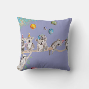 Koala Birthday Niedlich Koalas Kinder Lila Cushion Kissen