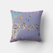 Koala Birthday Niedlich Koalas Kinder Lila Cushion Kissen (Rückseite)