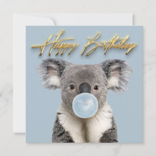 Koala Blasa a Blue Bubble gum Einladung