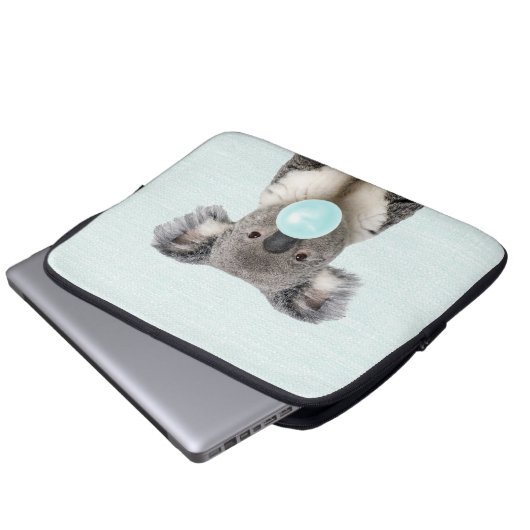 Koala Blasa a Blue Bubble gum Laptopschutzhülle (Vorne Knopf)