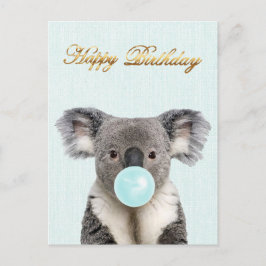 Koala Blasa a Blue Bubble gum Postkarte