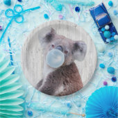 Koala Blasen Blauer Kaugummi Textur Pappteller (Party)