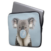 Koala Blasst ein blaues Blasen-Kaugummi-Poster Laptopschutzhülle (Vorderseite Links)