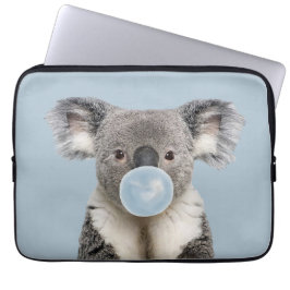 Koala Blasst ein blaues Blasen-Kaugummi-Poster Laptopschutzhülle