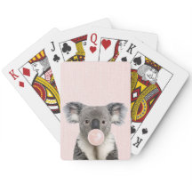 Koala bläst ein rosa Kaugummi