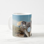 Koala Blowgum am Strand Kaffeetasse (Vorderseite Links)
