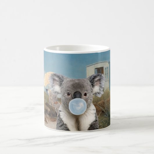 Koala Blowgum am Strand Kaffeetasse (Mittel)