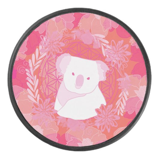 Koala Blume des Lebens Eishockey Puck (Vorderseite)