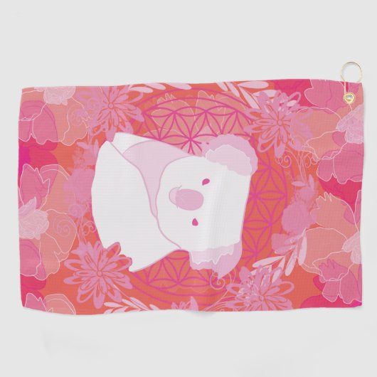 Koala Blume des Lebens Golfhandtuch (Horizontal)