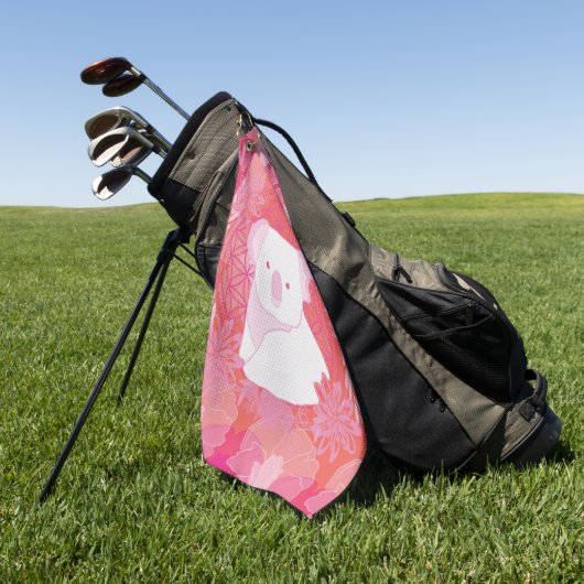 Koala Blume des Lebens Golfhandtuch (Gras)