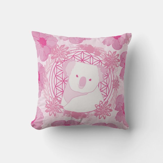 Koala Blume des Lebens Kissen (Vorderseite)