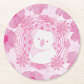 Koala Blume des Lebens Runder Pappuntersetzer (Vorderseite)