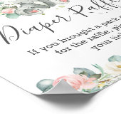 Koala Blumengrün Babydusche Windelwindeln Poster (Ecke)