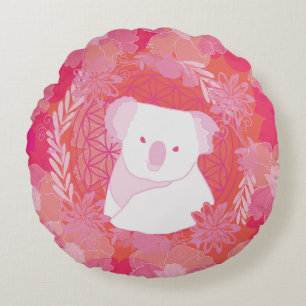 Koala Blüte des Lebens Rundes Kissen