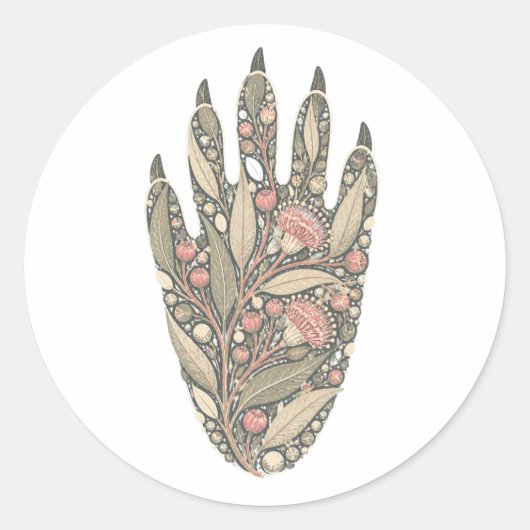 Koala Botanical Footprint Nature Sticker (Vorderseite)
