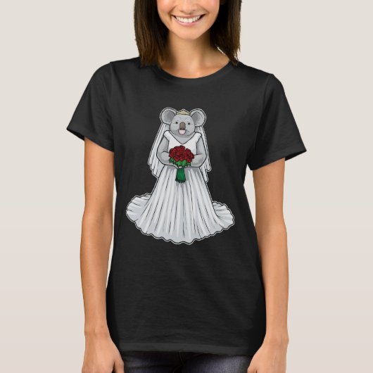 Koala-Braut-Rosenehe T-Shirt (Vorderseite)