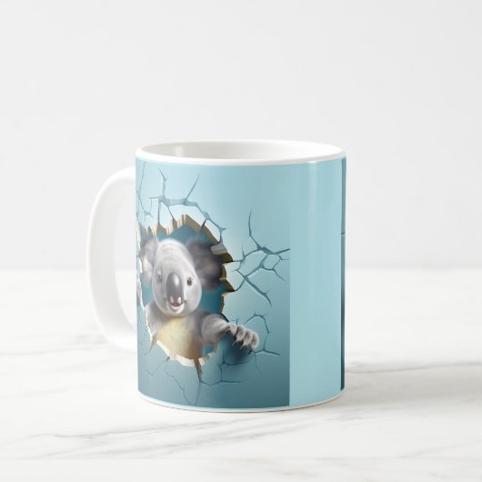 Koala Breaking Out Coffee, Tee, Kakao-Tasse, Cup Kaffeetasse (Vorderseite Links)