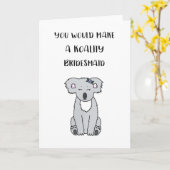 Koala Bridesmaid Vorschlagskarte Karte (Gelbe Blume)