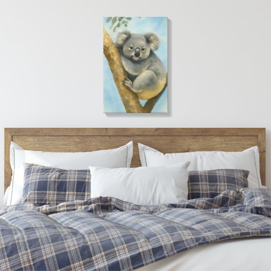 Koala Calm - Wasserfarbenwelt Leinwanddruck (Insitu (Schlafzimmer))
